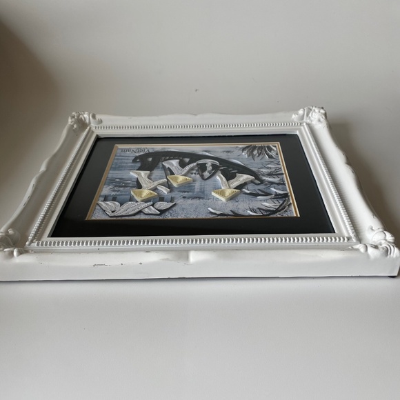 Vietnamese Quilling Art Wall Decor Village River Scene Framed - Picture 6 of 10